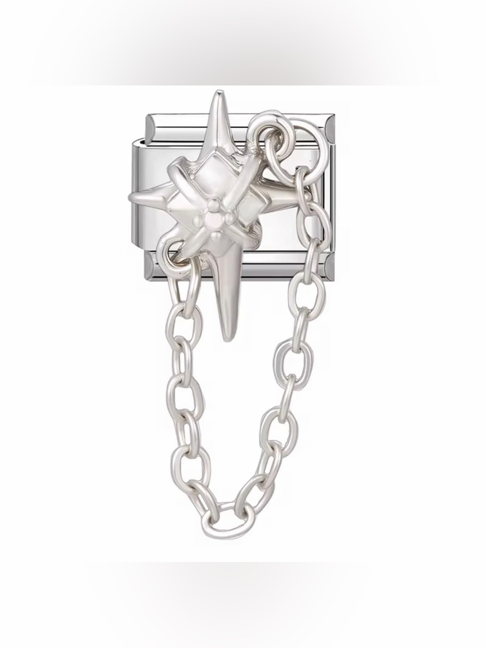 Italian Charm Starburst Dangle Chain Y2K Celestial Bracelet Link Stainless Steel